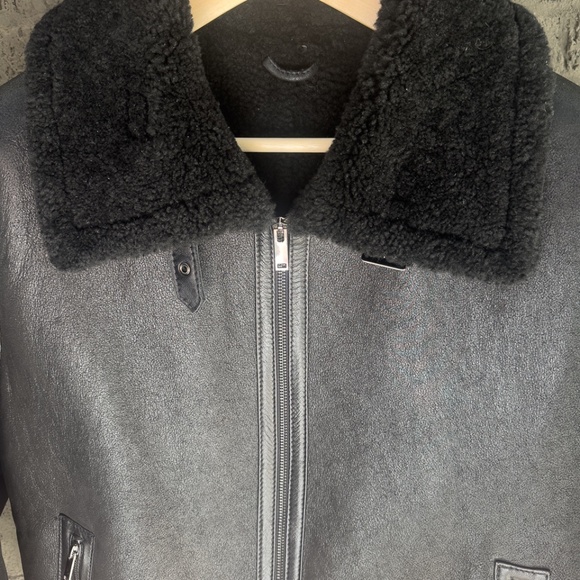 Custom Blake Hedley Black Shearling Jacket XL - Picture 2 of 16